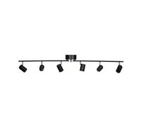 By Rydéns Foco de techo con 6 focos Correct 124 cm Negro mate