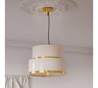 By Rydéns Lámpara colgante Marcel de By Rydens, latón/blanco, Ø 50 cm