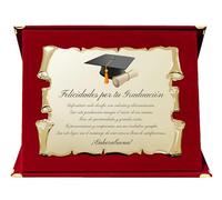 ByClay Laboratory Placa de Graduación en Aluminio Dorado | Placa Conmemorativa para Graduación con Estuche de Terciopelo | Regalo Elegante para Graduados y Graduadas