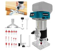 bycpower Fresadora con batería para Makita de 18 V, 800 W, juego de 6 velocidades, 30.000 rpm, fresa multifunción sin escobillas, fresadora manual portátil con 15 fresas de 1/4" (sin batería)