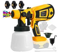 byczone Pulverizador de pintura inalámbrico compatible con batería DEWALT de 20 V, pistola de pintura eléctrica HVLP con 3 boquillas de cobre. Pistola de pintura de 600 W para pintura de casa