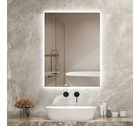 byecold Calefacción por Infrarrojos de 450 W, con iluminación LED, Espejo infrarrojo, Espejo de baño, calefacción de Pared, radiador, Panel de calefacción, calefacción eléctrica