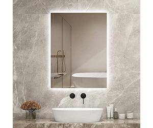 byecold Calefacción por Infrarrojos de 450 W, con iluminación LED, Espejo infrarrojo, Espejo de baño, calefacción de Pared, radiador, Panel de calefacción, calefacción eléctrica