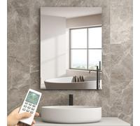 Byecold Espejo calefactor infrarrojo con termostato 450 vatios - calentador de espejo infrarrojo - espejo de baño 80 x 60 cm - calefacción eléctrica - radiador de pared eléctrico