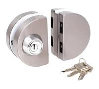 ByNGSDCC Cerradura for Puerta corrediza de Vidrio 10-12 mm con 3 Llaves y Gancho semicircular Doble Reforzado