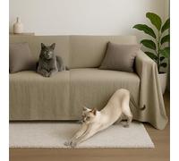 Byour3 - Funda De Sofá 3 2 4 1 Plazas 100% Algodón Puro Ligero Rectangular Tela Sofa Cubre Todo Recubrimiento Sofás También por Forma de L U Chaise Longue Derecho Izquierdo (Beige, 1 Plazas)