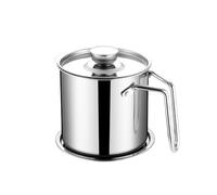 BYWXW Olla de aceite de acero inoxidable 304 con pantalla de filtro para uso doméstico, tanque de almacenamiento de aceite con tapa para almacenar aceite de freír y grasa de cocina con mango de fácil