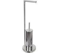 C.A | Escobillero Portarrollos 2 en 1 | Diseño Metalizado | Ahorro de Espacio para Baño | Soporte Higiénico