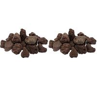 C.A.O. - Roca volcánica 3 kg - Piedra de Lava Natural para Barbacoa Gas o Eléctrica - Rodillos Reutilizables - Difusión Homogénica del Calor - Ecológico, Marrón (Paquete de 2)