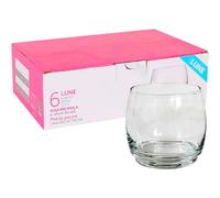 C.A | Pack de 6 Vasos de Cristal LAV Lune | 325 ml | Resistentes, Transparentes y Aptos para Lavavajillas | Uso Diario