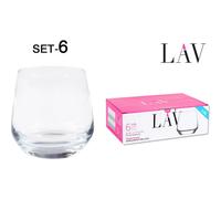 C.A | Set de 6 Vasos Altos de Cristal LAV | Elegantes y Resistentes | Para Whisky, Agua, Ginebra y Cócteles