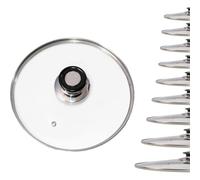 C.A | Tapa de Cristal Universal | 14-34 cm | Para Sartenes y Ollas | Mango Ergonómico y Resistente