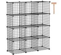 C&AHOME C&HOGAR Almacenamiento de Cubos de Alambre, Estante Modular para Libros, Armario Ideal para Dormitorio, Oficina 36.6 Pulgadas de Largo x 12.4 Pulgadas de Ancho 48.4 Pulgadas de Alto Negro