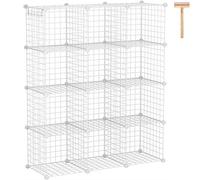 C&AHOME C&HOGAR Almacenamiento de Cubos de Alambre, Estante Modular para Libros, Armario Ideal para Dormitorio, Oficina 36.6 Pulgadas de Largo x 12.4 Pulgadas de Ancho 48.4 Pulgadas de Alto Blanco