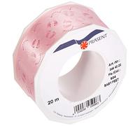C.E. Pattberg GmbH & Co. KG Präsent - Rollo de lazo (doble cara, satinado, 40 mm x 20 m), diseño de pies de bebé, color rosa
