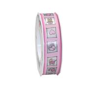 C.E. Pattberg Präsent - Cinta de Tela para Regalo (25 mm, 25 m), Color Rosa