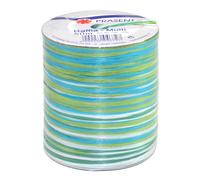 C.E. PATTBERG PRÄSENT Cinta regalo de rafia multicolor verde-azul-blanco, 50 m cinta decorativa para envolver regalos, para decoración y manualidades versátiles y creativas