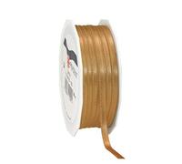 C.E. PATTBERG PRÄSENT Cinta regalo satén color oro, 50 m de cinta de raso para envolver regalos, 6 mm de ancho, cinta de regalo para decoración y manualidades, cinta decorativa versátil