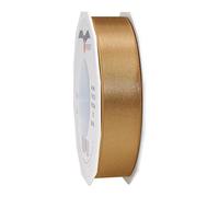 C.E. PATTBERG PRÉSENT Cinta regalo satén color oro, 25 m de cinta de raso para envolver regalos, 25 mm de ancho, cinta decorativa versátil