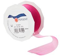 C.E. PATTBERG SHEER Cinta regalo de organza color coral, 25 m cinta decorativa para envolver regalos, 40 mm de ancho, cinta para decoración y manualidades versátiles y creativas