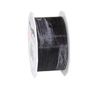C.E. PATTBERG SHEER Cinta regalo de organza color negro, 25 m cinta decorativa para envolver regalos, 40 mm de ancho, cinta para decoración y manualidades versátiles y creativas