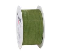 C.E. PATTBERG SHEER Cinta regalo de organza color oliva, 25 m cinta decorativa para envolver regalos, 40 mm de ancho, cinta para decoración y manualidades versátiles y creativas