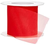C.E. PATTBERG SHEER Cinta regalo de organza color rojo, 25 m cinta decorativa para envolver regalos, 72 mm de ancho, cinta para decoración y manualidades versátiles y creativas