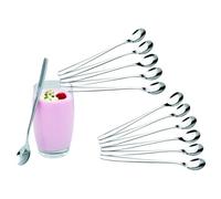 c|h|g chg 9895-02 - Juego de cucharillas para Vasos de Tubo (12 Unidades, Acero Inoxidable, 19 cm de Largo)