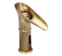 C-Juzarl Grifo de baño automático con sensor, grifo de baño de inducción sin contacto, grifo de cascada, grifo sin contacto, para cocinas, baños (dorado)