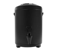 C-Juzarl Recipiente térmico con grifo, dispensador de bebidas calientes y frías, dispensador de bebidas, 6 L, acero inoxidable, cafetera para café, leche fría, agua, zumo (negro)