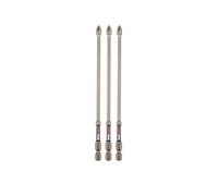 C.K Tools Vorteck PZ2 - Juego de puntas de destornillador de impacto Pozidriv de 150 mm para destornilladores de impacto, vástago hexagonal de bloqueo rápido de 1/4 pulgadas, zona de torsión magnética