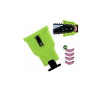 CA Afilador de cadena para motosierra Betterlife, cadena para desbrozadora, con 4 piedras de afilar reemplazables (verde)