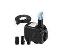 CA Bomba de agua sumergible, 65 W, 3000 l/h, minibomba para acuario, ajustable para fuente de estanque, pecera, con 3 boquillas y cable de 3 m (ruido: 20-30 dB)