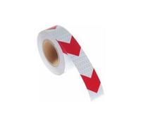 CA Cinta de advertencia reflectante, 25 m x 5 cm, cinta de seguridad reflectante para señal de advertencia de orientación de flecha, flecha roja y blanca, alta visibilidad y alta intensidad.