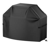 CA Funda para parrilla de barbacoa de 112 cm (44 pulgadas) para parrilla de gas pequeña, impermeable, resistente a la intemperie, a los rayos UV y a la decoloración, con correas de velcro, color negro