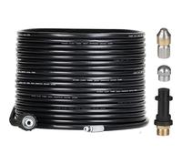 CA Kit de desatasco de tuberías de 15 m para limpiadoras Kärcher con boquilla de 180 bar y adaptador para accesorios Kärcher K2K3K4K