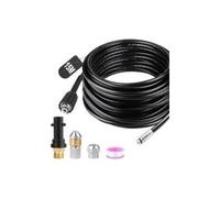 CA Manguera de alta presión para desatascador de desagües (15 m, 180 bar), flexible, con boquilla de chorro y boquilla giratoria, adaptadores para Kärcher K2, K3, K4, K5, K6 y K7.