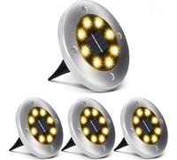 CA Pack De 4 Lámparas Solares Para Piso Exterior Luces De Jardín In-Ground Camino Con 8 LED Luz Solar Disco Luz Solar Para Paisaje