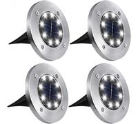 CA Pack De 4 Lámparas Solares Para Piso Exterior Luces De Jardín In-Ground Camino Con 8 LED Luz Solar Disco Luz Solar Para Paisaje