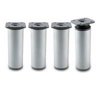 CA Patas para Muebles Patas para Muebles de Baño Juego de 4 Diseño: Plateado Altura: 20 cm (+2cm) ajustable, 8-20cm Opcional Forma Redonda: ø4cm Material: Aluminio