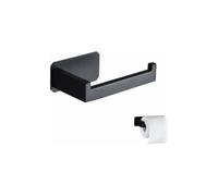 CA Portarrollos de papel higiénico original de pared de acero inoxidable, sin perforaciones, color negro, con pegamento 3M para baño, decoración de inodoros, accesorios de cocina.