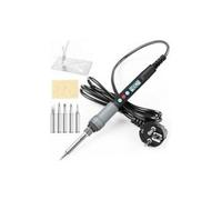 CA Soldador eléctrico Sollbry de 90 W, estaño para soldador, temperatura ajustable de 100 ℃ a 480 ℃, soldador eléctrico visible con interruptor de encendido/apagado, 5 puntas de repuesto para reparaci