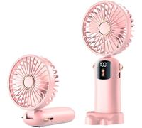 CA Ventilador portátil, mini ventilador de mano recargable por USB, velocidad del viento ajustable de 1 a 100, con pantalla(DELETE.DELETE)