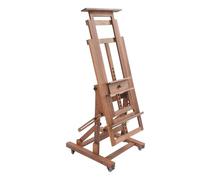 Caballete de pintura artística, con marco en H, con ruedas, caballete profesional de estudio resistente para adultos, caballete de suelo, 140-300 cm, rango de ajuste de altura (retro)
