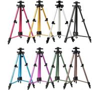 Caballete de pintura para trípode, fabricado en aleación de aluminio, con soporte para lienzo. Ideal para exhibir obras de arte y para usar con pintura. (Color: Plateado, Talla: Talla única)