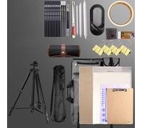 Caballete, trípode, tabla de dibujo, juego, aleación de aluminio, plegable, multifuncional, soporte portátil para arte (kit de caballete)