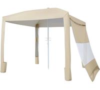 Cabaña para la playa, 2.4 x 2.4 m. Toldo para la playa con pared lateral, protección UPF 50+. Tienda tipo cabaña fácil de montar con bolsas para arena. Parasol portátil con altura ajustable, ideal par