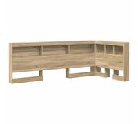 Cabecera de almacenamiento con estante Madera de ingeniería Dormitorio vidaXL Marrón 207.5 x 92.5 x 76.5 cm