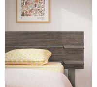 Cabecero con Estantes de Madera reciclada DM Colgante Pared Estilo Palet Horizontal con Patas Amazon oak