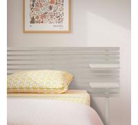 Cabecero con Estantes de Madera reciclada DM Colgante Pared Estilo Palet Japones con Patas Beige spikes